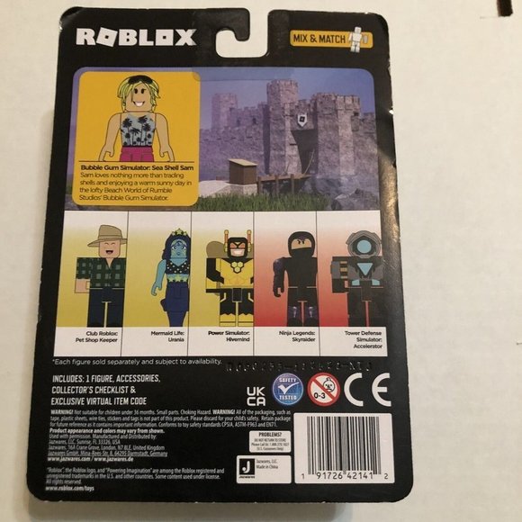 ROBLOX Action Figure Collection BUBBLE GUM SIMULATOR SEA SHELL SAM Gum Backpack - Picture 7 of 7
